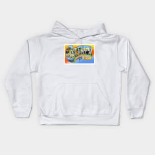 Greetings from Galveston, Texas - Vintage Large Letter Postcard Kids Hoodie